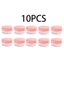 Przezroczyste, puste słoiki na próbki kosmetyków 20/10/5/1 szt./50 szt. (wraz z łyżeczką) / 5 g, plastikowe słoiki, wielokolorowy krem do twarzy i balsam, szminka, cień do powiek, puder do paznokci, biżuteria, eleganckie i małe, wygodne w noszeniu, wielokrotnego użytku, akcesoria podróżne (różowy, biały, czarny)