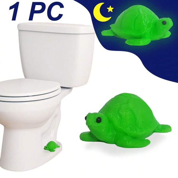 1pc 3D Printed Glow-In-The-Dark Sea Turtle Toilet Bolt Cover, Green/Blue Turtle Shaped Toilet Screw Cap, Easy Installation Bathroom Accessory, Cute Animal Bathroom Decor