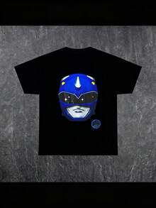 Red Power Ranger Tee Men's And Women's Short-Sleeved T-Shirts For All Seasons - 黑色1 - View 1