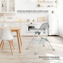 Eating Periquera Chair, For Baby, Multifunctional Folding 2 In 1, Removable Tray - Grey - View 5