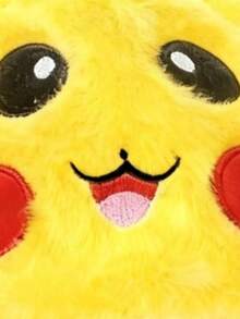 Cartoon Pikachu Pokemon Same Style Pikachu Hat With Moving Ears, Autumn And Winter New Rabbit Fur Plush Hat With Black Brown Ears