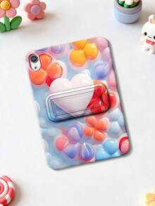 Custodia protettiva con fiori a forma di cuore colorati compatibile con Apple iPad Mini 6/7, Tab A7/A9, Pad 5/5 Pro, con texture morbida, supporto pieghevole e cover protettiva dipinta