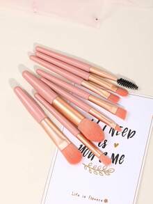 8件套化妆刷套装，附赠硅胶清洁刷，专业化妆刷，适用于粉底、遮瑕、眼影、腮红、散粉等，化妆刷套装，化妆刷套装，化妆刷套装，全套化妆刷，化妆刷套装，全套化妆工具，化妆刷套装，化妆刷套装，化妆礼盒套装 - 珊瑚橙 - 查看 2