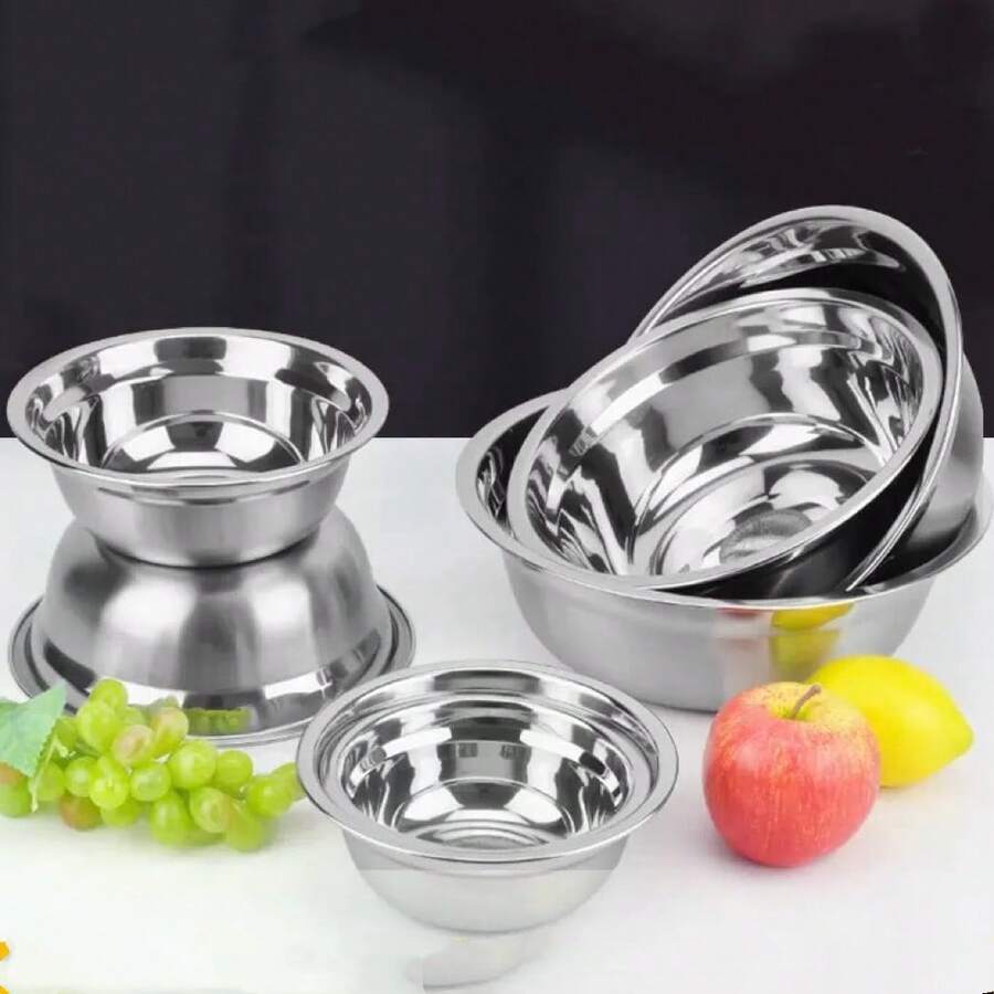 Stainless Steel Household Fast Food Soup Bowl, Kitchen Baking Mixing Bowl, Cafeteria Seasoning Bowl, Multi-Purpose Bowl, Soup Bowl