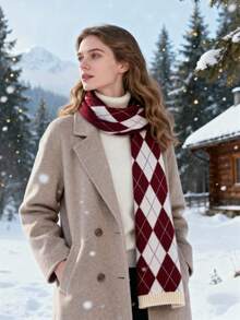 1 Piece Of Winter Knitted Scarf. Women's Fall-Winter Warm And Versatile Scarf. Extremely Suitable As A Winter Gift. - Multicolor - View 4