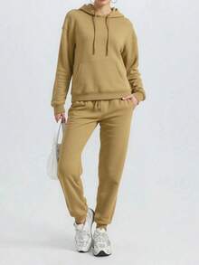 Women Two-Piece Outfits - 卡其色 - 查看 5