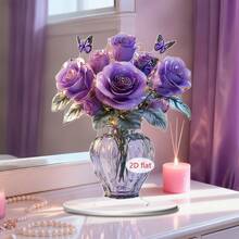 1/2/20 buc vază artă acrilică ornament de masă, placă plană 2D, masă de birou pentru petrecere de primăvară artă de masă pentru interior și exterior, decor cameră baie decor și accesorii.