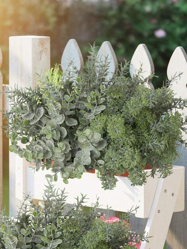 3pcs Of Mixed Artificial 7-Prong Grass, Pink Handle, Eucalyptus Grass, Goldfish Grass, Rosemary Handle Head, Three Pieces Set Of Imitation 7-Prong Tapered Carnation Flower Handle Grass, White, PE Material, Artificial Flowers, Imitation Plants, Outdoor Party Activities, Festivals, Birthdays, Weddings, Party Decorations, Balcony, Porch, Dining Room, Living Room, Bedroom, Garden Decorations, Home Decorations, Christmas Decorations.