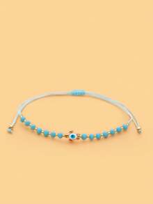 LORRILIA 12-Piece Set Enamel Evil Eye Turtle Lucky Braided Bracelet Adjustable Charm Bracelet Family Sharing Pack - Multicolor - View 3