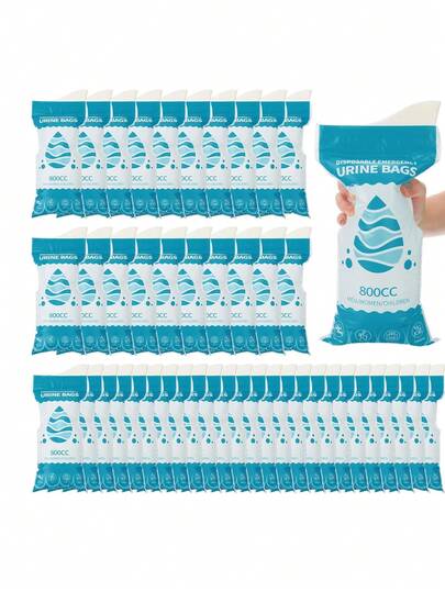 12 Pcs Disposable Urine Bags, 800 Milliliters Each, Universal For Both Men And Women, Travel Urine Bags, Portable Emergency Urine Bags, Leak-Proof Sealed, Suitable For Road Trips, Camping, Hiking, Traffic Jams, Pregnant Women, Patients, Etc.