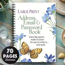 1pc Cartoon Spiral Password Book For Seniors - 70-Page Lock Design Notebook With Elderly Character Art, Secure Password & Login Organizer For Internet, Computer, Home Or Office Use, Senior Tool, Playful Cover Art, Themed Design, Lockable Notebook,For School Supplies,Back To School