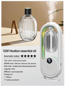 Smart Essential Oil Diffuser, 5 Adjustable Mist Modes With Digital Display, Wall/Desk Mount, Includes 5x40ml Large Refill Oils (Christmas Gift, Home Fragrance) - 白色 - 查看 24