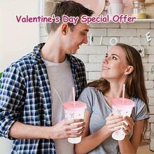 10/20/30 Pack 24oz Pink Blue Bow Plastic Cups Tumblers, Reusable Cup, Iced Coffee Cup With Straw And Lid, Suitable Mother's Day, Dates, Birthday Parties, Outdoor Activities, Daily Use And Camping Summer Drink Cup Valentine's Day,, Mother's Day, Halloween And Graduation Season Gifts - Màu xanh lam - Xem 9