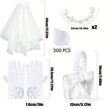 1个花童花篮，婚礼花篮，白色花瓣，饰以优雅珍珠蝴蝶结手柄，缎面花篮，适用于婚礼、婴儿派对等场合 - 象牙白