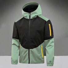 Giacca softshell con cappuccio da uomo per uso all'aperto, adatta per escursionismo, arrampicata, avventura, per tutte le stagioni