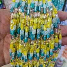 Environ 62 pièces de perles en cristal facetté de couleur mixte de 4x7 mm, matériaux de fabrication de bijoux DIY pour bracelets, colliers et accessoires