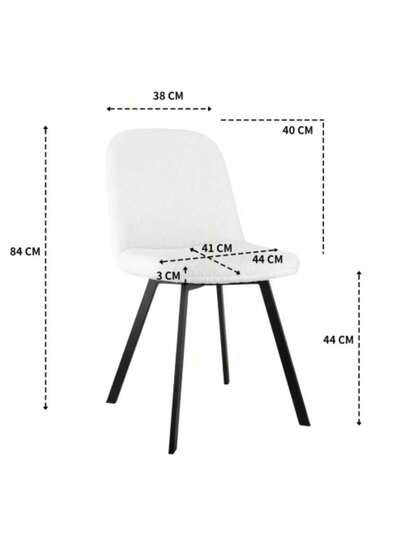 Teddy Fleece Dining Stoel Set Of 2, Zachte Upholstery, All Year Round Com Sturdy Metal Structure view 5