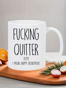 1 peça 11oz Quitter, caneca de aposentadoria, presente engraçado de aposentadoria para um homem, presentes de aposentadoria para mulheres, caneca de escritório, decorações de Natal, presente divertido para aniversários, feriados e festas, ideal para amigos, acessórios para cafeteria, reutilizável, Natal, lavar somente à mão, ideal para bebidas quentes e frias, decoração de quarto, utensílios para bebidas de inverno, presente atencioso, lembrança de família, presentes de dia dos namorados, casamento