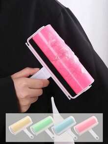 1 pieza Rodillo quitapelusas manual, removedor de pelo de mascota reutilizable y lavable, limpiador de polvo y tela potente, sin electricidad, mango de plástico, sin baterías necesarias, rodillo quitapelusas reutilizable extra grande para eliminación de pelo de mascota y polvo, rodillo quitapelusas pegajoso, rodillo quitapelusas lavable y reutilizable para eliminación de pelo de mascota que incluye limpiador de tamaño grande y pequeño para ropa, sin batería requerida, ideal para limpieza de dormitorio y ropa