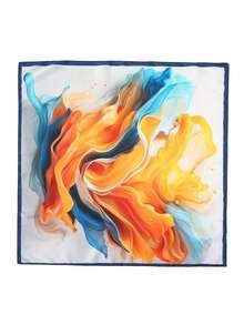1 Pc Simple Print 70 Square Scarf, Women Bandana Style Waist Tie Accessory Or Wrap, Fashionable Scarf Women, Spring Dress - 多色 6 - 查看 3