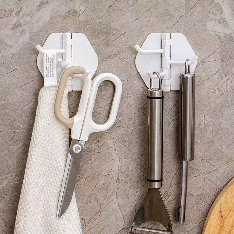 1 pieza Gancho de esquina sin costuras, colgador de almacenamiento interior listo para primavera y verano para baño y cocina, soporte sin taladro para llaves, gafas y entradas, montaje adhesivo resistente para gabinetes y paredes, organizador ahorra espacio para toallas, joyas, bolsos, gafas de sol y pequeños accesorios en espacios de vida compactos - Multicolor - Ver 1