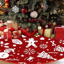 1PCS Cloth Christmas Tree Skirt Classic Graphic Print Tree Skirt Holiday Tree Mat For Home Decoration - Multicolor - View 3