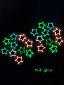 20 件女士发饰，五角星形金属色发光发夹，夜间发光刘海发夹，荧光星形发夹，趣味发饰套装，多种颜色，星形，时尚迷你滴油工艺发夹，五角星形头饰，甜美发饰，适合日常使用，可爱爪夹发夹 - 彩色 - 查看 11