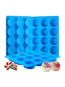 Upgraded Blue Chocolate Cookie Mold, New Cylindrical Cookie Silicone Mold, Suitable For Candy Mini Cake Jelly Baking. Suitable For Christmas And Other Parties - Màu xanh lam - Xem 5