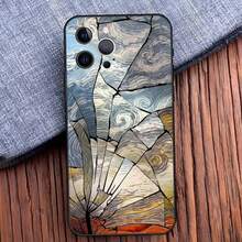 Funda de teléfono Van Gogh La noche estrellada compatible con  16,15,14,13,12,11,Pro,X,XS,Max,XR,Plus,Mini, funda de silicona suave negra, compatible con funda de  17, funda de  17 Pro, funda de  17 Pro Max - z5 - Ver 5