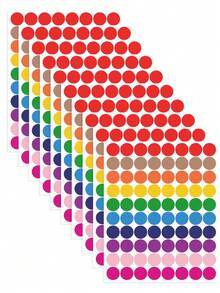 800pcs 1/2 Inch Round Color Coded Labels, 10 Assorted Colors, For Home, Office, Classroom,School Supplies,Back To School - Multicolor - View 10