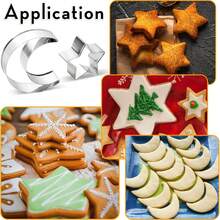 1pc/2pcs Optional Star Cookie Cutter Set, Star And Moon Cookie Cutter Shapes, Mini Moon Star Shaped Cookie Cutters For Baking Pastries, Fondant, Baby Shower, Wedding, Holiday Party Metal Cookie Cutters - Multicolor - View 3
