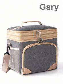 1 件可扩展隔热大号午餐盒，双层重型午餐袋，防漏冷藏袋，适合男士女士成人班次飞行海滩一日游 - 彩色 - 查看 19