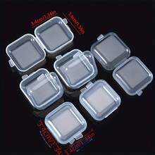 6pcs Transparent Plastic Boxes: Small Square Boxes, Transparent Rectangular Earplug Boxes, And Mini Jewelry Storage Boxes - Multicolor - View 7