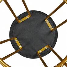 Butterslay 2pcs 26.5″ H Modern Upholstered Velvet Bar Stools With Metal Legs, Round Fabric Counter Chairs With Circular Footrest, For Kitchens, Restaurants, Bars, Cafes Black/Gray/Peacock Blue/Pink - 黑色 - 查看 8