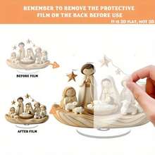 Đồ trang trí cảnh Chúa giáng sinh xoay 2D phẳng, 2D, bao gồm Đức Mẹ Maria, Thánh Giuse, Chúa Jesus, Người chăn cừu và Con Chiên - Đế xoay và chân đế ổn định, Không cần hỗ trợ bổ sung, Màn hình Giáng sinh và Phục sinh phẳng để bàn, Thích hợp cho gia đình, văn phòng, nhà thờ - Đồ trang trí tôn giáo bằng acrylic bền với đế ổn định - Dễ dàng lắp đặt trang trí ngày lễ - Nhiều màu C - Xem 6