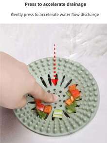 1 pieza de atrapapelos de drenaje de baño, filtro de drenaje de lavabo y bañera, cubierta de drenaje de silicona anti-obstrucción para fregadero de cocina, filtro de malla de drenaje (este producto no tiene ventosa en la parte inferior) - Multicolor - Ver 5