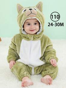 MICHLEY 1Pc Baby Autumn Winter Long With Double Zipper Cartoon Sleeping Bag Elk/Shark/One-Horned Dragon/Leopard Cute Comfortable With Hat Unisex Baby Supplies Suitable For Indoor Outdoor Halloween Christmas Festival Wear