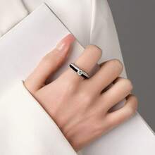 6mm White/Black Ceramic Rings Plus Cubic Zirconia For Women Comfort Fit Engagement Wedding Band Size 5-122025 - 4mm Black+Silver - View 4