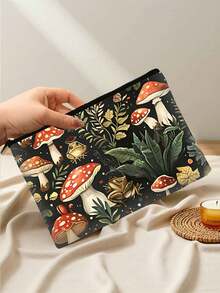 1 doppelseitige Notfallapotheke und Kosmetiktasche mit Wald-Pilz-Muster, doppellagige Reißverschlusstasche, Reise-Kulturtasche, Münzbeutel für Zuhause, Stiftemappe für Studenten, ideales Geschenk zu Weihnachten, Halloween, Geburtstag, Abschlussfeier für Frauen, Freunde, Familie, Kinder, Schüler Schulanfang, Aufbewahrungstasche für Reisekabel und Kleinigkeiten, Kosmetiktasche