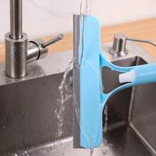 3-In-1 Window Cleaning Kit - Heavy Duty Glass Scraper With Squeegee, Scrubber Pad & Water Sprayer, Short Handle Professional Tool For Streak-Free Shine On Windows, Shower Doors & Tiles - trắng - Xem 5