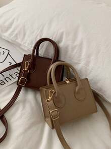 1 buah Tas PU dengan Penutup Resleting, Desain Niche yang Modis, Tas Tangan Mini Minimalis, Tas Persegi, Gaya Korea, Tas Selempang/Bahu Multifungsi yang Ringkas, Tali Bahu yang Nyaman dan Dapat Diatur, Gaya Panjang yang Halus, Serbaguna, Cocok untuk Penggunaan Sehari-hari dan Perjalanan - Tas Tangan Sederhana - View 7
