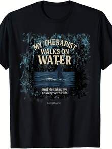Jesus My Therapist Walks On Water Jesus MATTHEW 1427 T-Shirt - Style 16 - View 1