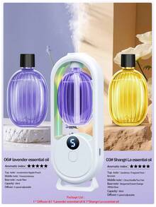Smart Essential Oil Diffuser, 5 Adjustable Mist Modes With Digital Display, Wall/Desk Mount, Includes 5x40ml Large Refill Oils (Christmas Gift, Home Fragrance) - 白色 - 查看 22