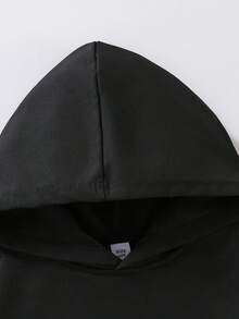 休闲长袖纯色卫衣，可爱宽松套头衫，适合春秋季、返校季、日常穿着、毕业典礼等场合，适合女孩、少女、教师等。 - 黑色 - 查看 6
