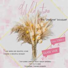 Ramo de flores secas mixtas con ramos de novia de hierba de la pampa para bodas, decoración del hogar y ocasiones especiales. - Multicolor - Ver 6