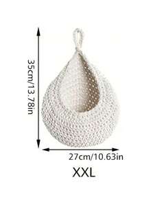 1pc Hand Woven Wall Basket, Natural Linen Storage Basket, Bohemian Style, Creative Wall Storage Bag, Teardrop Shape, Garden Plant Pot Container, Store Fruits, Vegetables, Garlic And Onion, Flowers, Kitchen Decoration, Garden Decoration, Suitable For Home Living Room And Kitchen Decoration With Natural Touch, Craft Basket, Wedding Gift Decoration Basket. - Brown - View 20