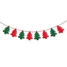 1pc Felt Christmas Bunting Banner With 8 Flags, Reindeer Garland For Mall Window Display And Venue Decoration - Multicolor - View 5