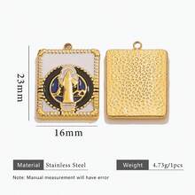 1 szt. Stal nierdzewna 18K pozłacana olejkiem kroplowym i diamentami, wielostylowe wisiorki DIY, zawieszki z zawieszkami, akcesoria do tworzenia biżuterii, akcesoria do tworzenia biżuterii damskiej ze stali nierdzewnej, biżuteria damska ze stali nierdzewnej, akcesoria damskie, odpowiednie do codziennego noszenia przez kobiety i na okazje, na prezent - wisiorek - Zobacz 43