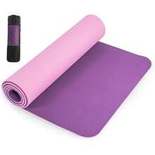 Tapete de Yoga Antideslizante y Cómodos,Yoga Mat para Ejercicio de Calidad y Ecológico,183 x 61CM,Suavecito y Grueso,Deporte Colchoneta Fitness Alfombrilla Gimnasio de Ejercicio para Yoga/Gym/Pilates(Morado Oscuro+Rosa) - Tipo 1 - Ver 2