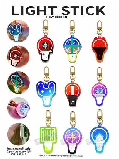 K-Pop 钥匙扣，K-Pop 偶像应援钥匙扣，KATSEYE/BLACK-PINK/STRAYKID/EN-EHYPEN/BABYMONSTE-BABEMON/T-WICE/NJZ/TXT/Next-Door/SKZ，K-Pop 偶像应援贴纸钥匙扣，偶像应援钥匙扣，K-Pop 风格钥匙扣，汽车钥匙扣挂件钥匙圈手机包挂件礼物，美观钥匙扣，送给朋友的特别礼物